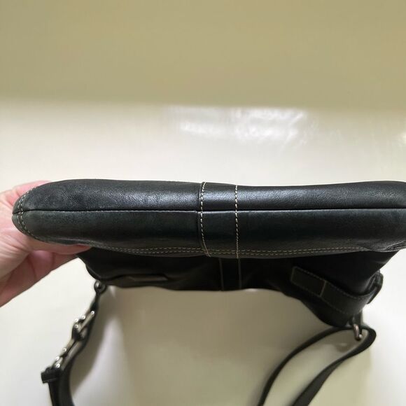 Coach Vintage Soho Bag Black Leather Silver Buckles Shoulder Purse Handbag - Picture 6 of 9